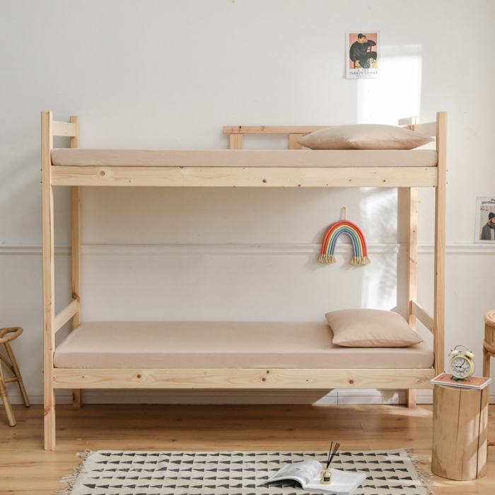 91家纺网 家纺一手货源 找家纺 恋人优选新款全棉色织水洗棉学生三件套 米色