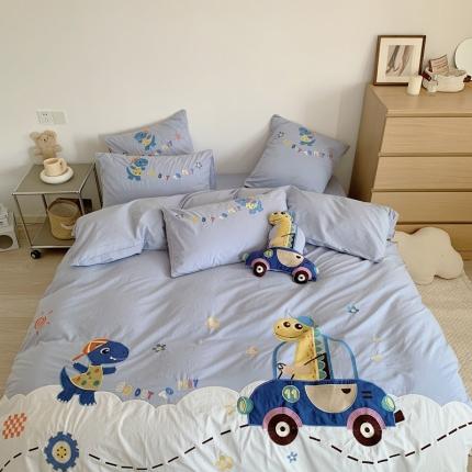西西家居 2021新款40支全棉水洗棉四件套 汽车小恐龙2