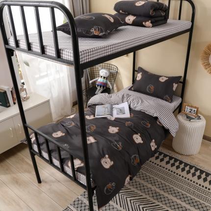 91家纺网 家纺一手货源 找家纺 总-雅阁尔2021新品芦荟棉四件套宿舍架子床上下铺学生三件套