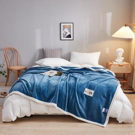 坦客毯业 2023年新款纯色牛奶绒毛毯沙发盖毯午睡毯子 湖蓝