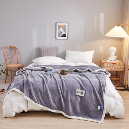 坦客毯业 2023年新款纯色牛奶绒毛毯沙发盖毯午睡毯子高级灰