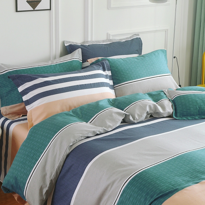 91家纺网 家纺一手货源 找家纺 雨萝家纺 2022新款纯棉四件套全棉学生宿舍三件套 曼城时光