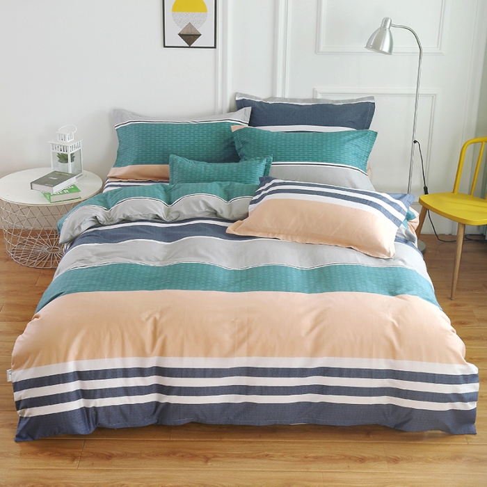 91家纺网 家纺一手货源 找家纺 雨萝家纺 2022新款纯棉四件套全棉学生宿舍三件套 曼城时光