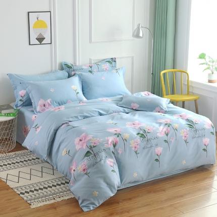 91家纺网 家纺一手货源 找家纺 雨萝家纺 2022新款纯棉四件套全棉学生宿舍三件套 伊恋