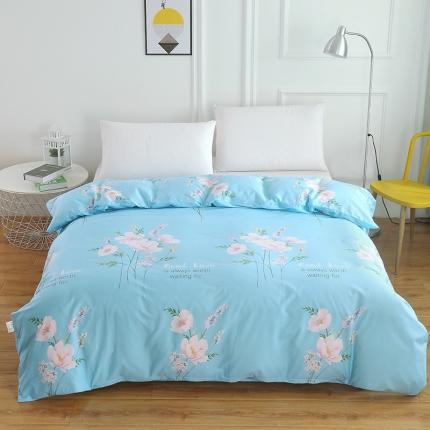 雨萝家纺 2022新款纯棉被套全棉被罩 花韵清香-蓝