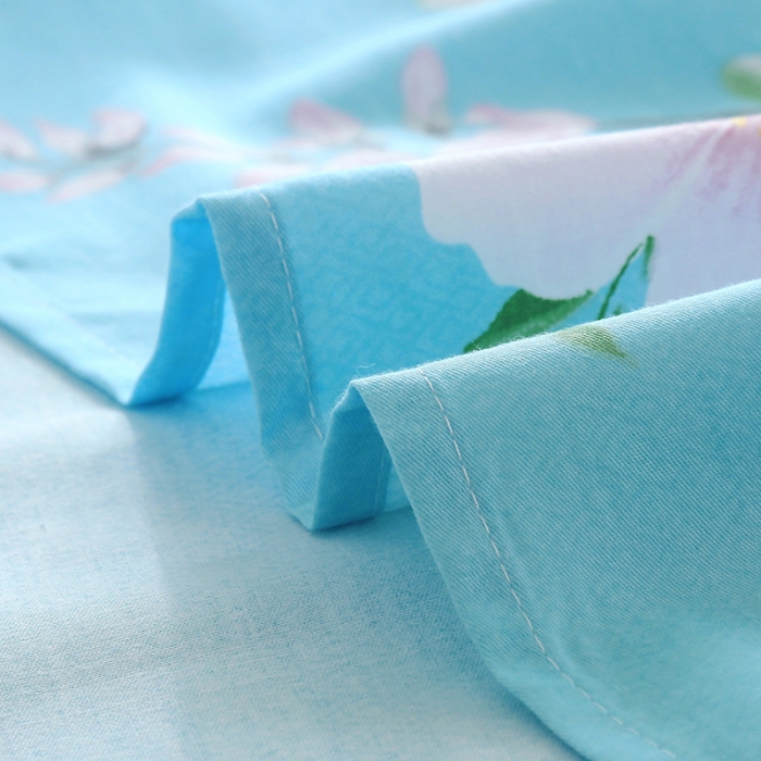 91家纺网 家纺一手货源 找家纺 雨萝家纺 2022新款纯棉被套全棉被罩 花韵清香-蓝