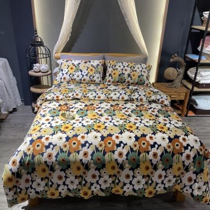 91家纺网 家纺一手货源 找家纺 （总）玖玖爱家纺 2021新款牛奶绒印花款四件套