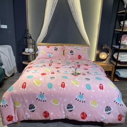 91家纺网 家纺一手货源 找家纺 （总）玖玖爱家纺 2021新款牛奶绒印花款四件套