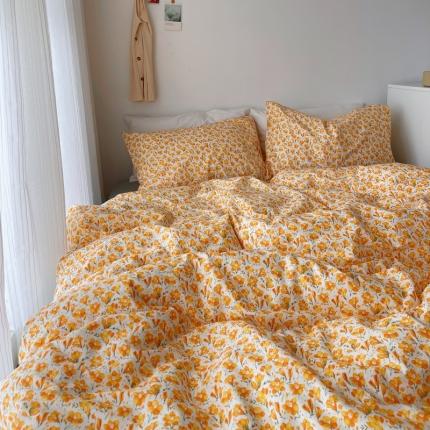 91家纺网 家纺一手货源 找家纺 麦伦2021全棉ins风碎花小清新三四件套学生宿舍少女 暖阳