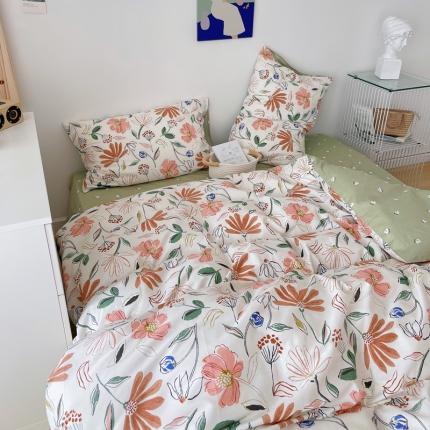 91家纺网 家纺一手货源 找家纺 麦伦2021田园风全棉碎花小清新三四件套学生宿舍少女 念奴娇