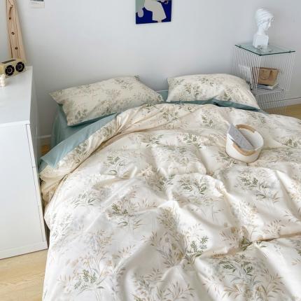 91家纺网 家纺一手货源 找家纺 麦伦2021北欧ins风全棉碎花小清新三四件套学生少女 仙草