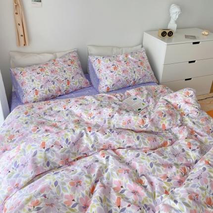 麦伦2021全棉ins风碎花小清新三四件套学生宿舍少女 多彩