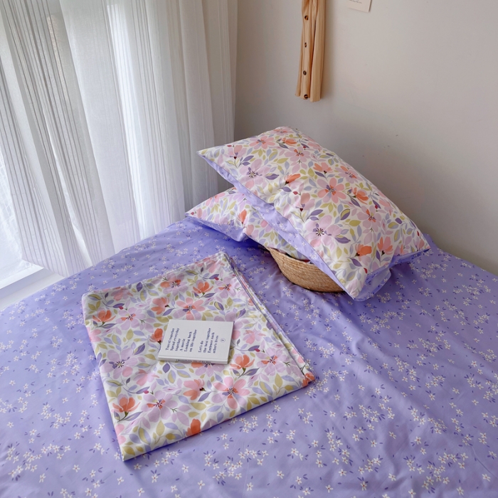 91家纺网 家纺一手货源 找家纺 麦伦2021全棉ins风碎花小清新三四件套学生宿舍少女 多彩