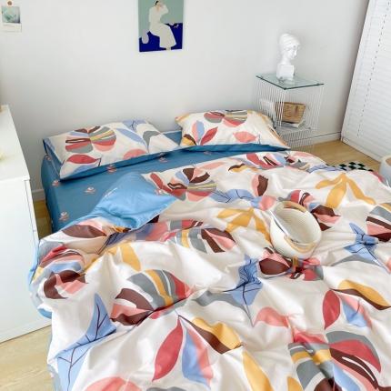 麦伦2021田园风全棉碎花小清新三四件套学生宿舍少女 美人蕉