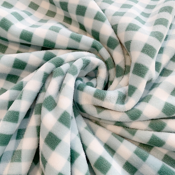91家纺网 家纺一手货源 找家纺 澳萝拉2021新款小清新牛奶绒双层盖毯毛毯法莱绒雪花绒墨绿格