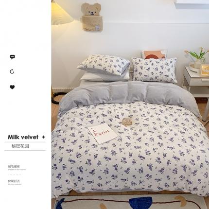 91家纺网 家纺一手货源 找家纺 澳萝拉2021高克重卡通清新牛奶绒四件套水晶法莱绒秘密花园