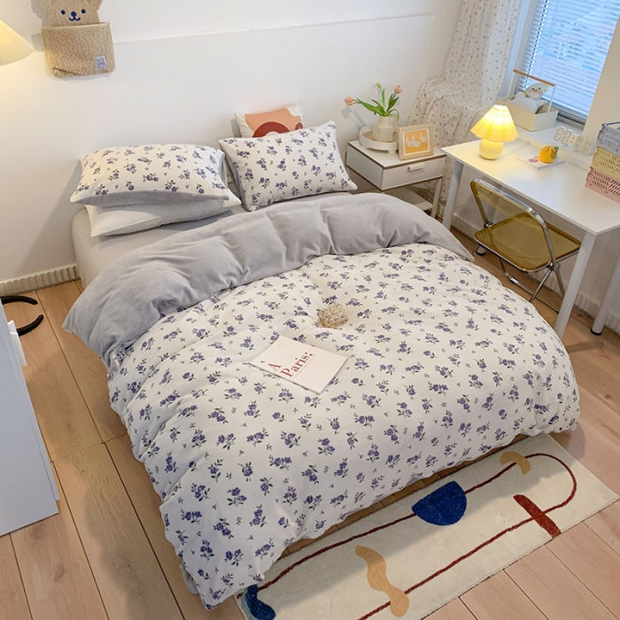 91家纺网 家纺一手货源 找家纺 澳萝拉2021高克重卡通清新牛奶绒四件套水晶法莱绒秘密花园