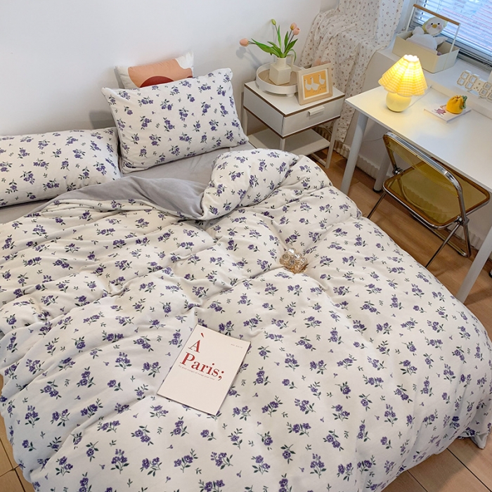 91家纺网 家纺一手货源 找家纺 澳萝拉2021高克重卡通清新牛奶绒四件套水晶法莱绒秘密花园