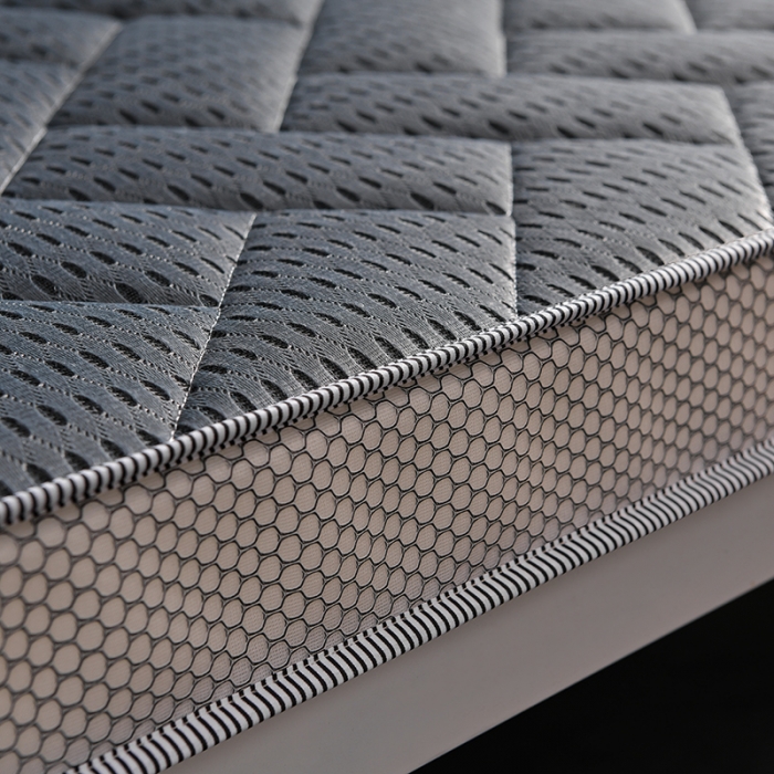 91家纺网 家纺一手货源 找家纺 亿丁点床垫 2021新款法莱绒针织立体床垫立体4D灰小床