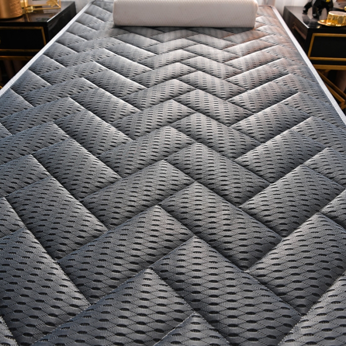91家纺网 家纺一手货源 找家纺 亿丁点床垫 2021新款法莱绒针织立体床垫立体4D灰小床