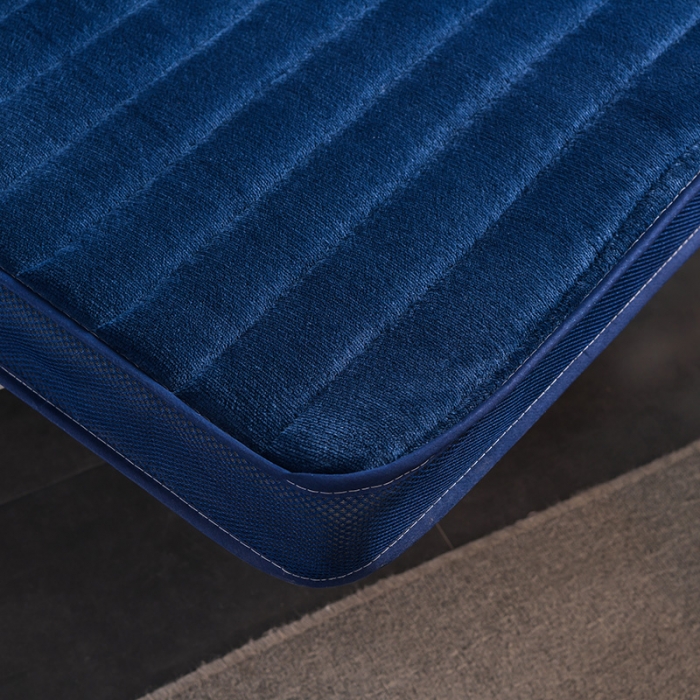 91家纺网 家纺一手货源 找家纺 亿丁点床垫 2021新款法莱绒针织立体床垫法莱绒宝蓝小床