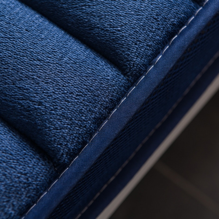 91家纺网 家纺一手货源 找家纺 亿丁点床垫 2021新款法莱绒针织立体床垫法莱绒宝蓝小床