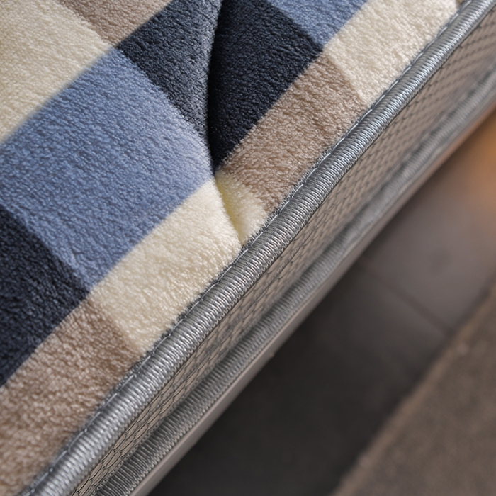 91家纺网 家纺一手货源 找家纺 亿丁点床垫 2021新款法莱绒针织立体床垫法莱绒方格小床