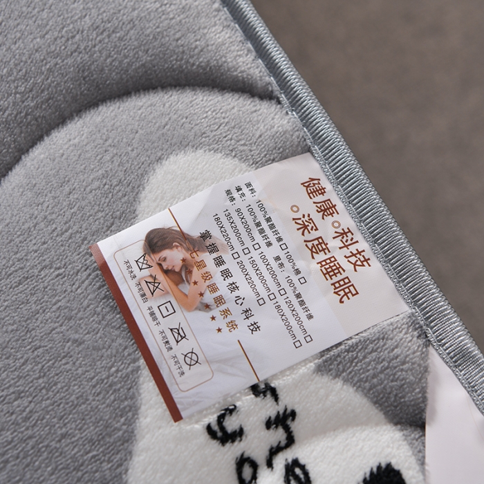 91家纺网 家纺一手货源 找家纺 亿丁点床垫 2021新款法莱绒针织立体床垫法莱绒世纪贝贝小床