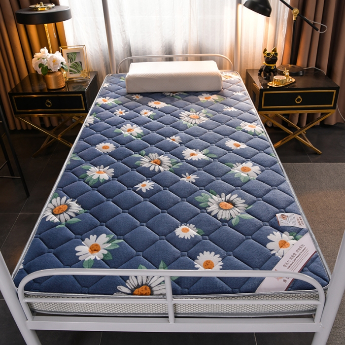 91家纺网 家纺一手货源 找家纺 亿丁点床垫 2021新款法莱绒针织立体床垫法莱绒小雏菊小床