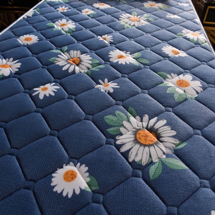 91家纺网 家纺一手货源 找家纺 亿丁点床垫 2021新款法莱绒针织立体床垫法莱绒小雏菊小床