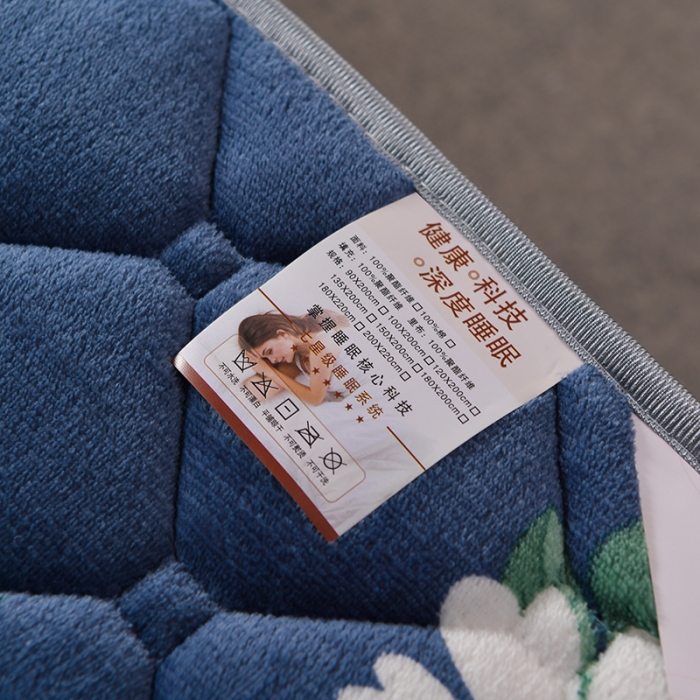 91家纺网 家纺一手货源 找家纺 亿丁点床垫 2021新款法莱绒针织立体床垫法莱绒小雏菊小床