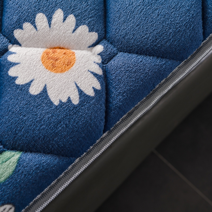 91家纺网 家纺一手货源 找家纺 亿丁点床垫 2021新款法莱绒针织立体床垫法莱绒小雏菊