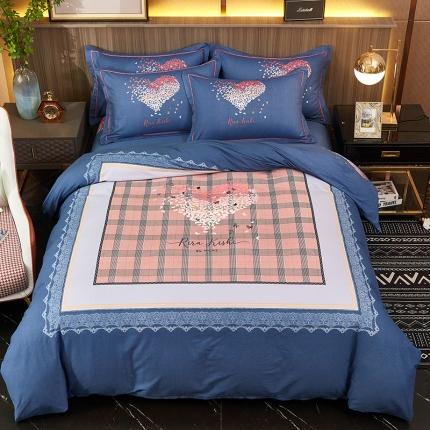 91家纺网 家纺一手货源 找家纺 （总）雲归梦2021全棉大版生态磨毛四件套格条花型第1批