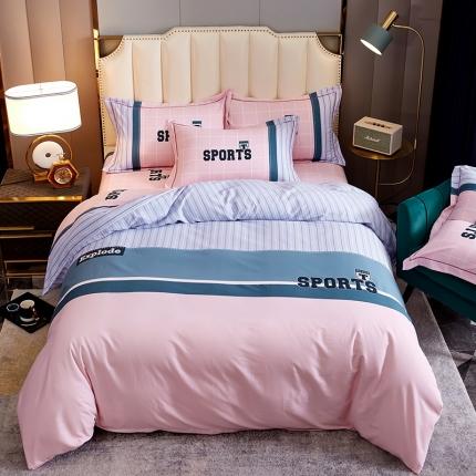 91家纺网 家纺一手货源 找家纺 （总）雲归梦2021全棉大版生态磨毛四件套格条花型第1批