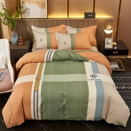 91家纺网 家纺一手货源 找家纺 （总）雲归梦2021全棉大版生态磨毛四件套格条花型第1批