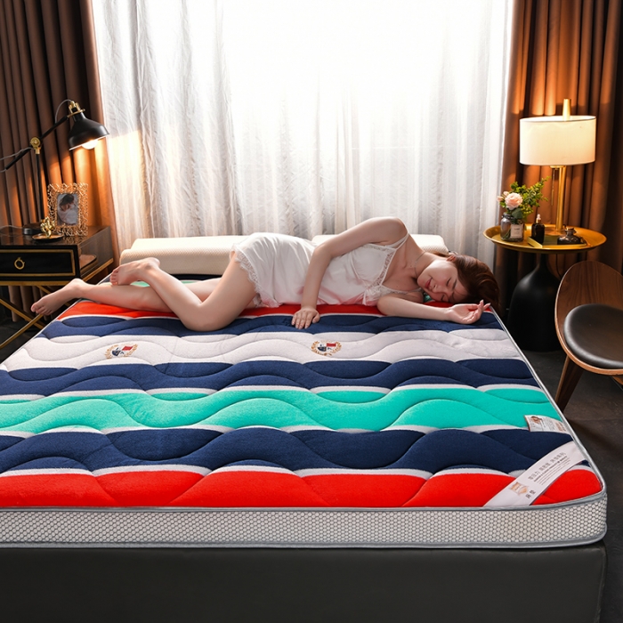 91家纺网 家纺一手货源 找家纺 亿丁点床垫 2021新款法莱绒针织立体床垫法莱绒极 致简约