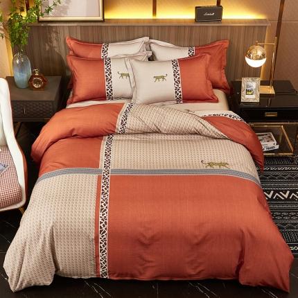 91家纺网 家纺一手货源 找家纺 （总）雲归梦2021全棉大版生态磨毛四件套格条花型第1批