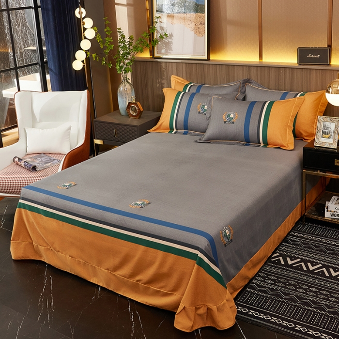 91家纺网 家纺一手货源 找家纺 （总）雲归梦2021全棉大版生态磨毛四件套格条花型第1批