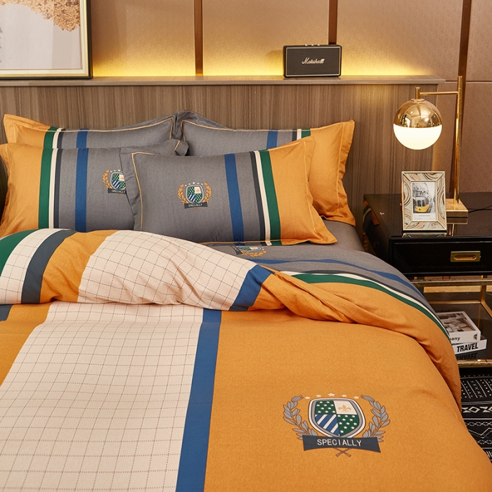 91家纺网 家纺一手货源 找家纺 （总）雲归梦2021全棉大版生态磨毛四件套格条花型第1批