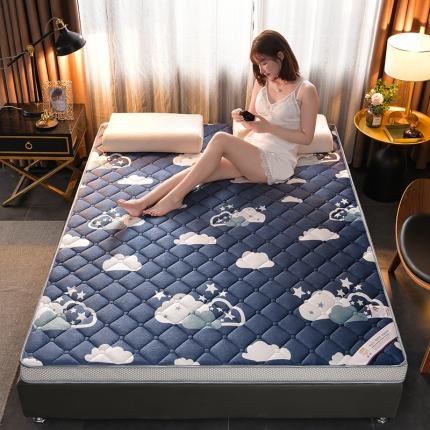 91家纺网 家纺一手货源 找家纺 亿丁点床垫 2021新款法莱绒针织立体床垫法莱绒云朵