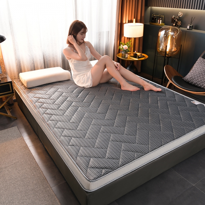 91家纺网 家纺一手货源 找家纺 亿丁点床垫 2021新款法莱绒针织立体床垫立体4D灰