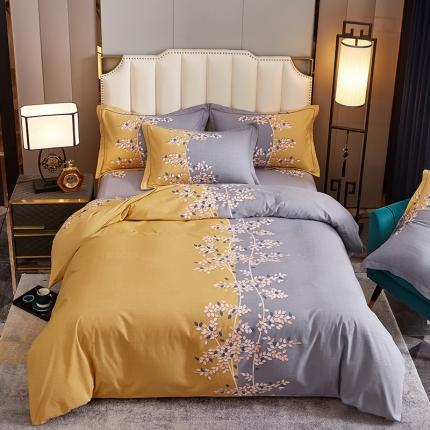 91家纺网 家纺一手货源 找家纺 （总1）雲归梦2021全棉大版生态磨毛四件套花卉花型第1批