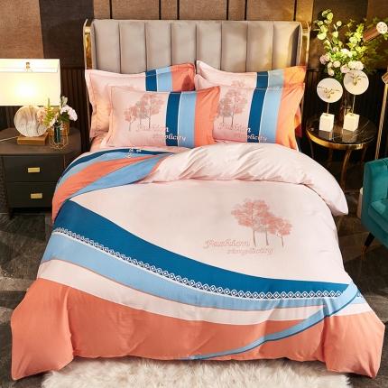 91家纺网 家纺一手货源 找家纺 （总1）雲归梦2021全棉大版生态磨毛四件套花卉花型第1批