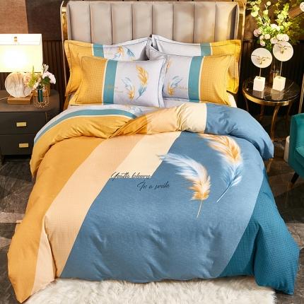 91家纺网 家纺一手货源 找家纺 （总1）雲归梦2021全棉大版生态磨毛四件套花卉花型第1批