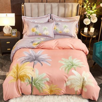 91家纺网 家纺一手货源 找家纺 （总1）雲归梦2021全棉大版生态磨毛四件套花卉花型第1批