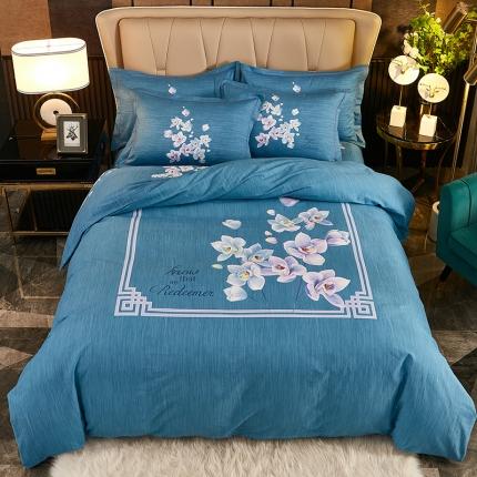 91家纺网 家纺一手货源 找家纺 （总1）雲归梦2021全棉大版生态磨毛四件套花卉花型第1批