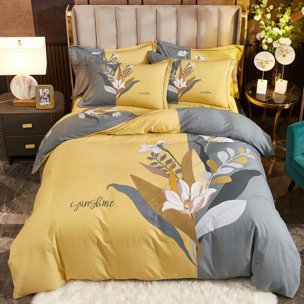 91家纺网 家纺一手货源 找家纺 （总1）雲归梦2021全棉大版生态磨毛四件套花卉花型第1批