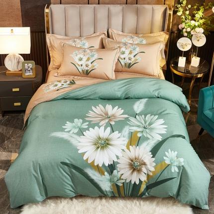 91家纺网 家纺一手货源 找家纺 （总1）雲归梦2021全棉大版生态磨毛四件套花卉花型第1批