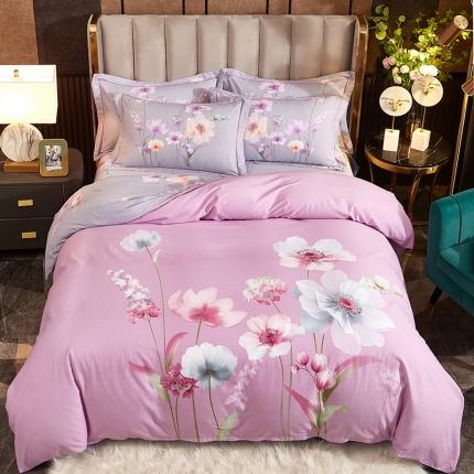 91家纺网 家纺一手货源 找家纺 （总1）雲归梦2021全棉大版生态磨毛四件套花卉花型第1批