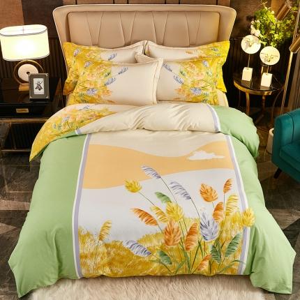 91家纺网 家纺一手货源 找家纺 （总1）雲归梦2021全棉大版生态磨毛四件套花卉花型第1批